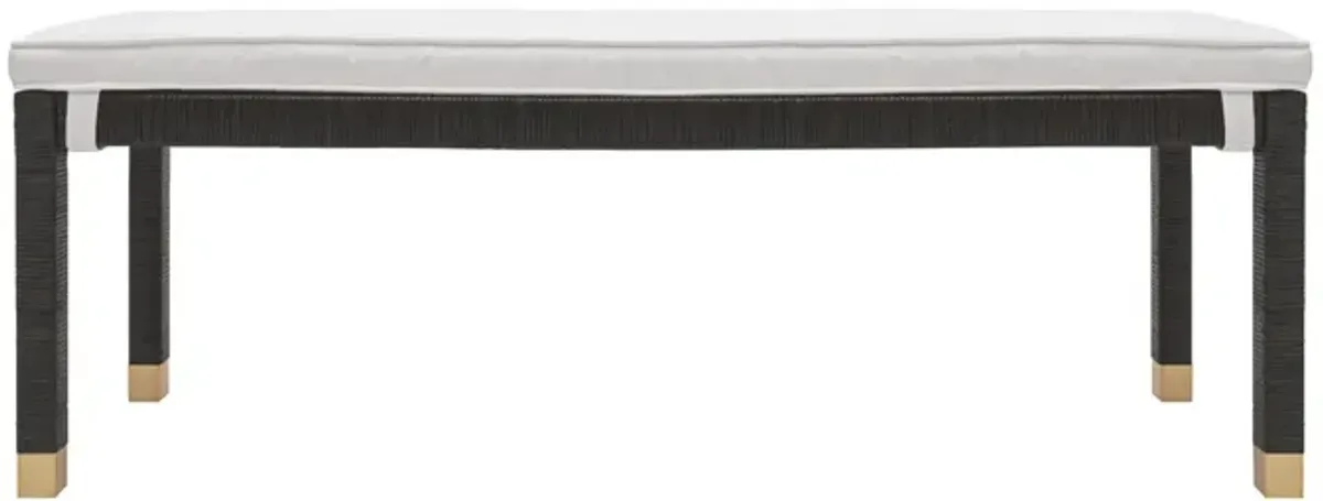Valentino Rattan Bench, White Performance