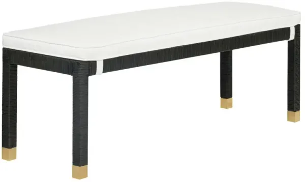 Valentino Rattan Bench, White Performance