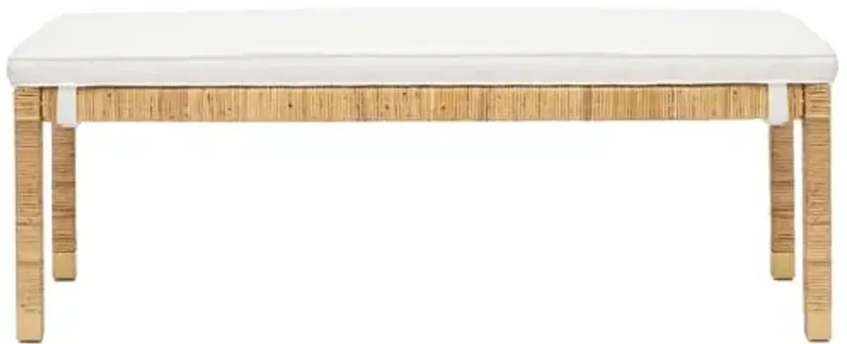 Valentino Rattan Bench - White Performance - Brown