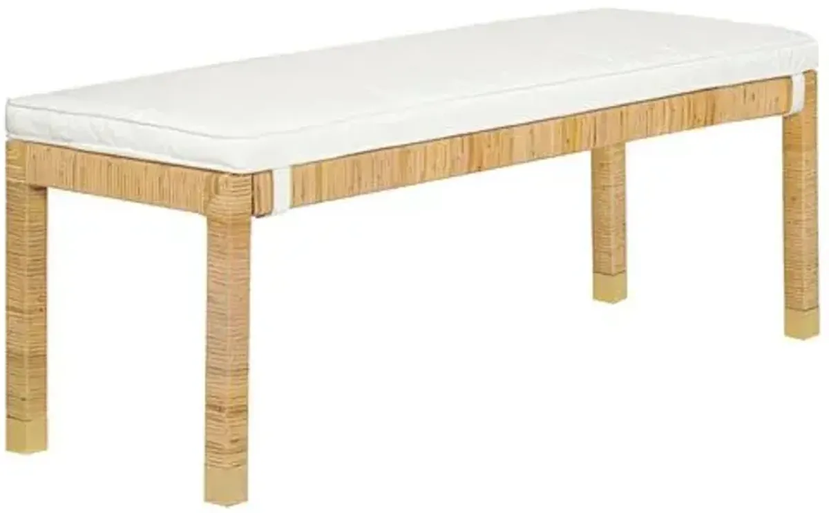 Valentino Rattan Bench - White Performance - Brown