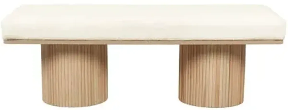Rowan Accent Bench - Natural/White