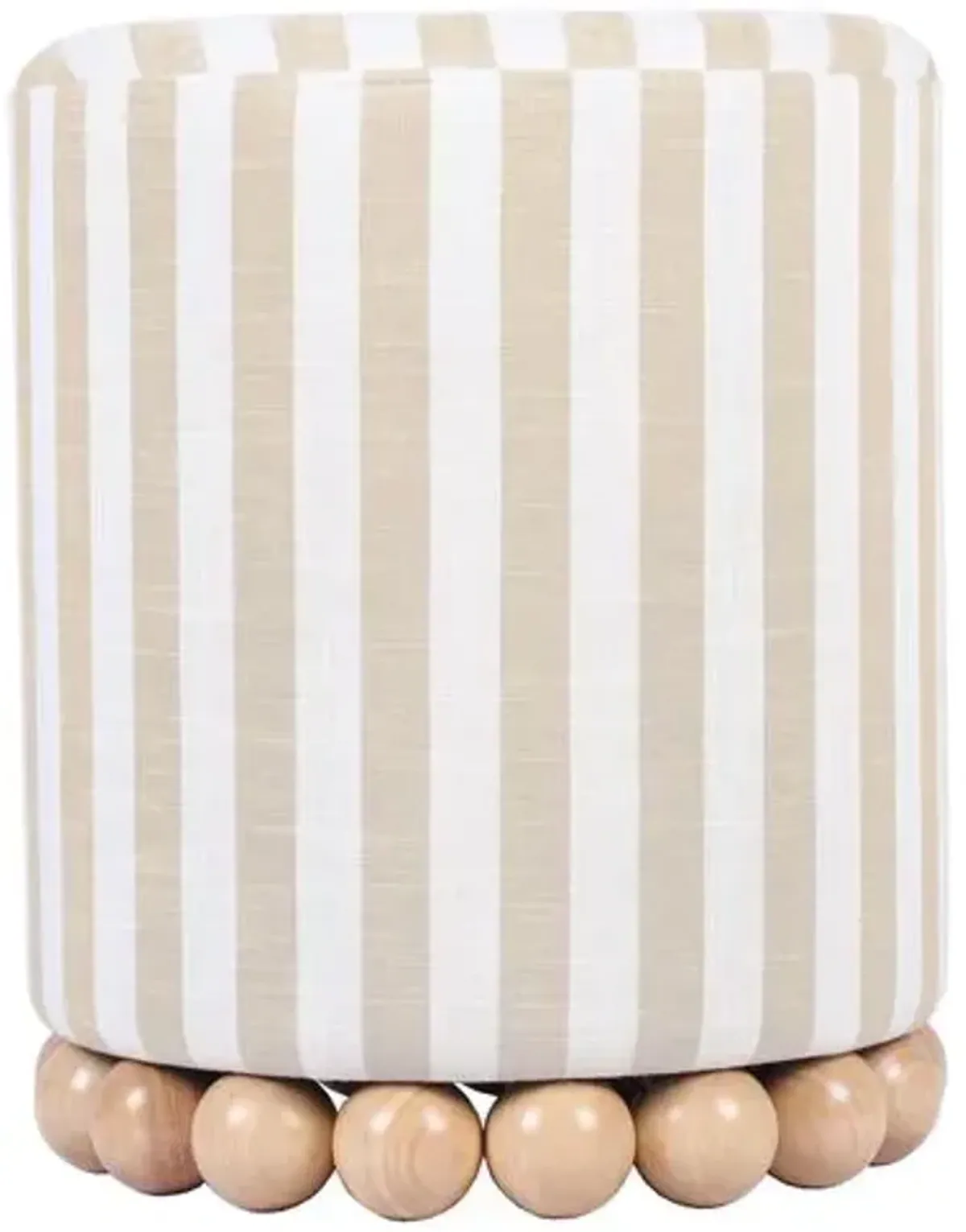 Callie Stripe Ottoman - Beige