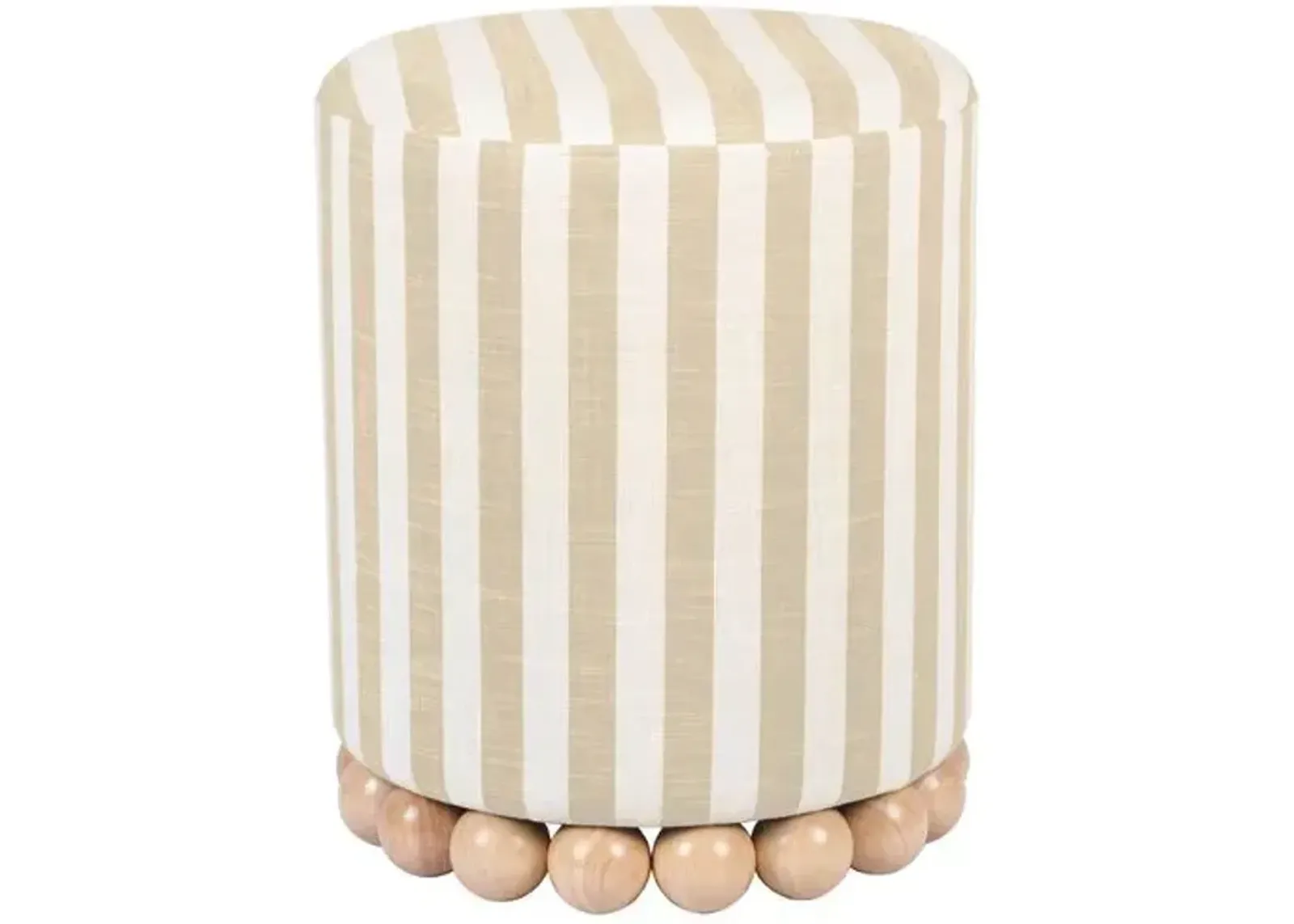 Callie Stripe Ottoman - Beige