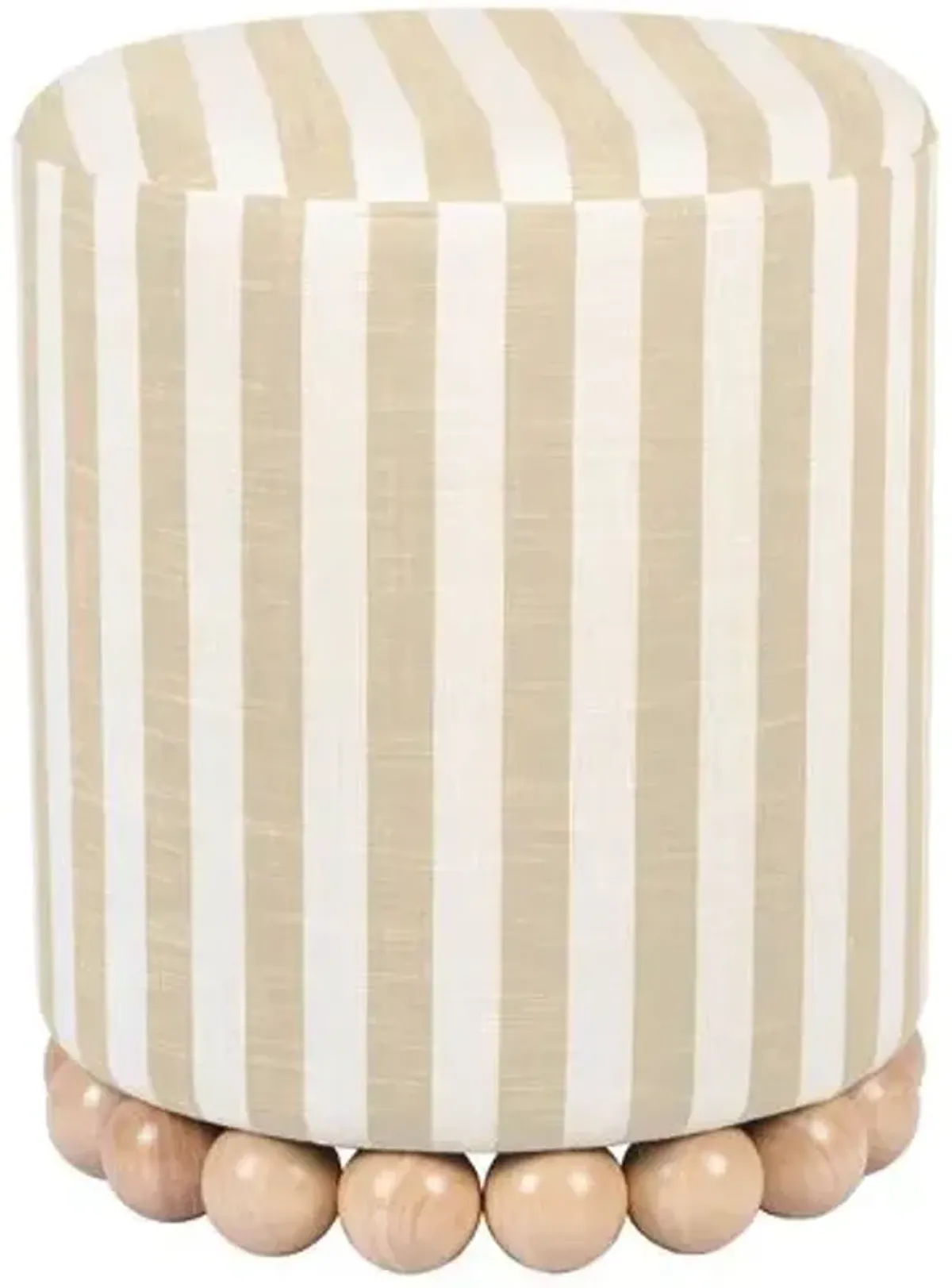 Callie Stripe Ottoman - Beige