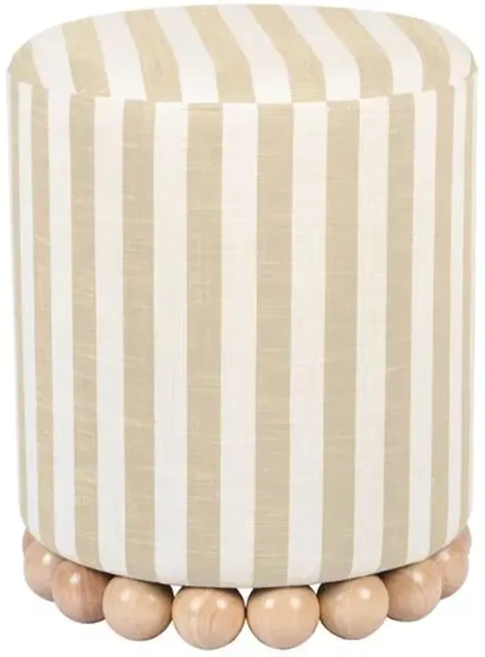 Callie Stripe Ottoman - Beige