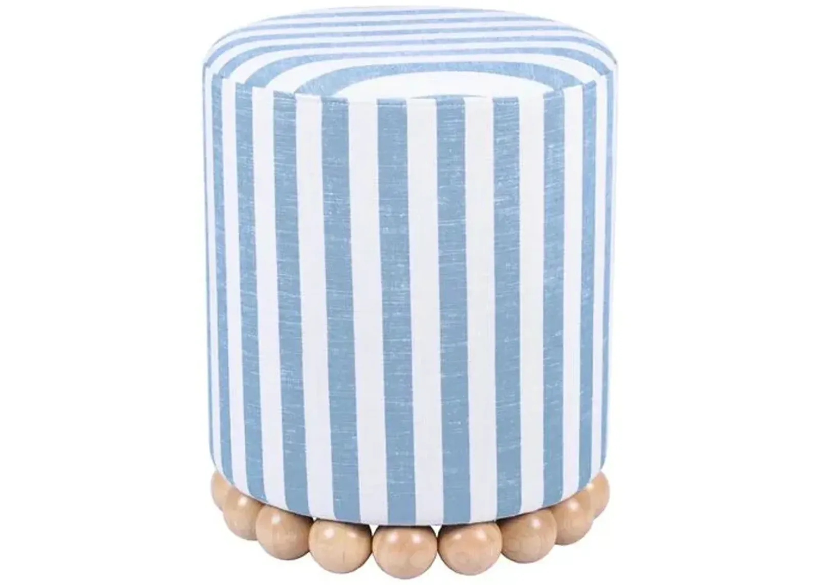 Callie Stripe Ottoman - Blue