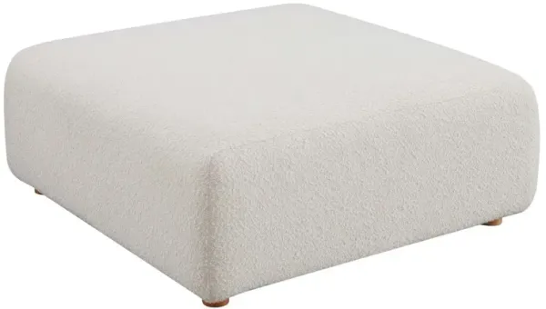 Camden Square Ottoman, Cream Boucle
