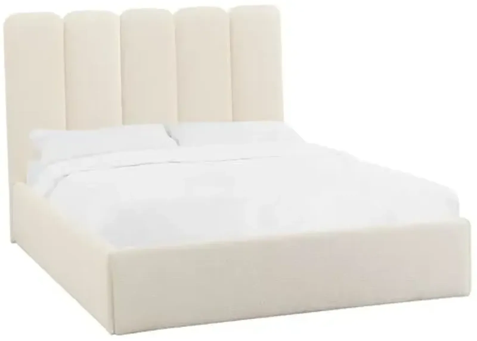 Serenity Bed - Cream Bouclé - White