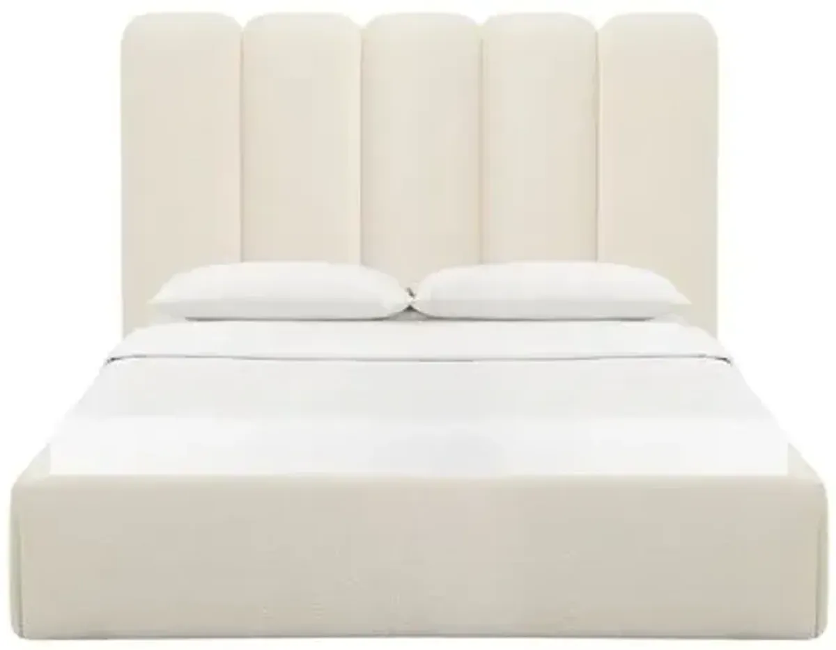 Serenity Bed - Cream Bouclé - White