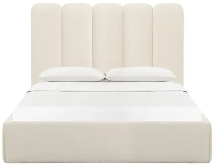 Serenity Bed - Cream Bouclé - White