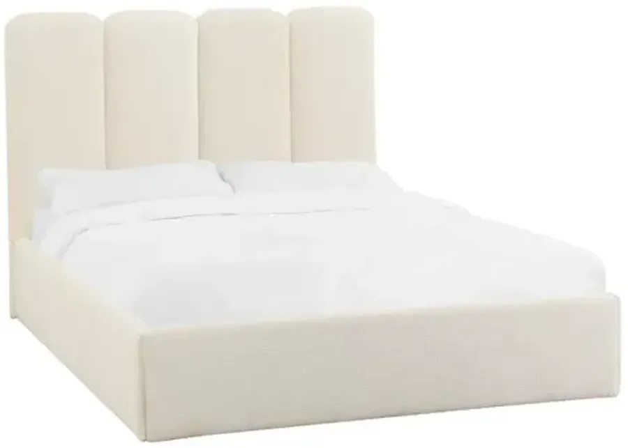 Serenity Bed - Cream Bouclé - White