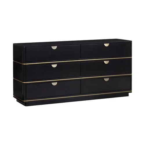 Remi 6-Drawer Dresser - Black