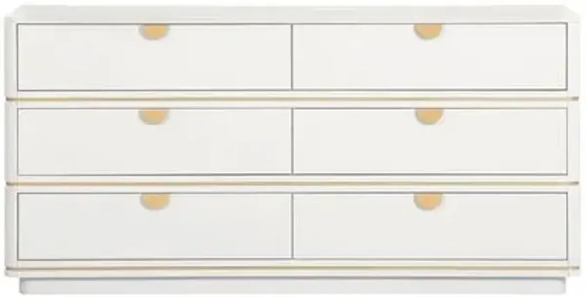 Remi 6-Drawer Dresser - White