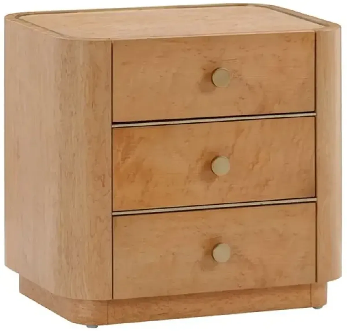 Raelynn 3-Drawer Nightstand - Birdseye Maple