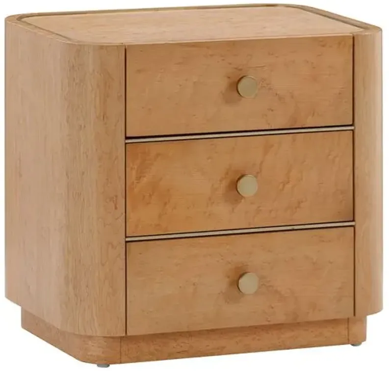 Raelynn 3-Drawer Nightstand - Birdseye Maple