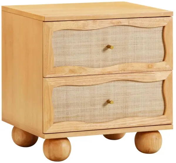 River Rattan Wavy Nightstand, Natural