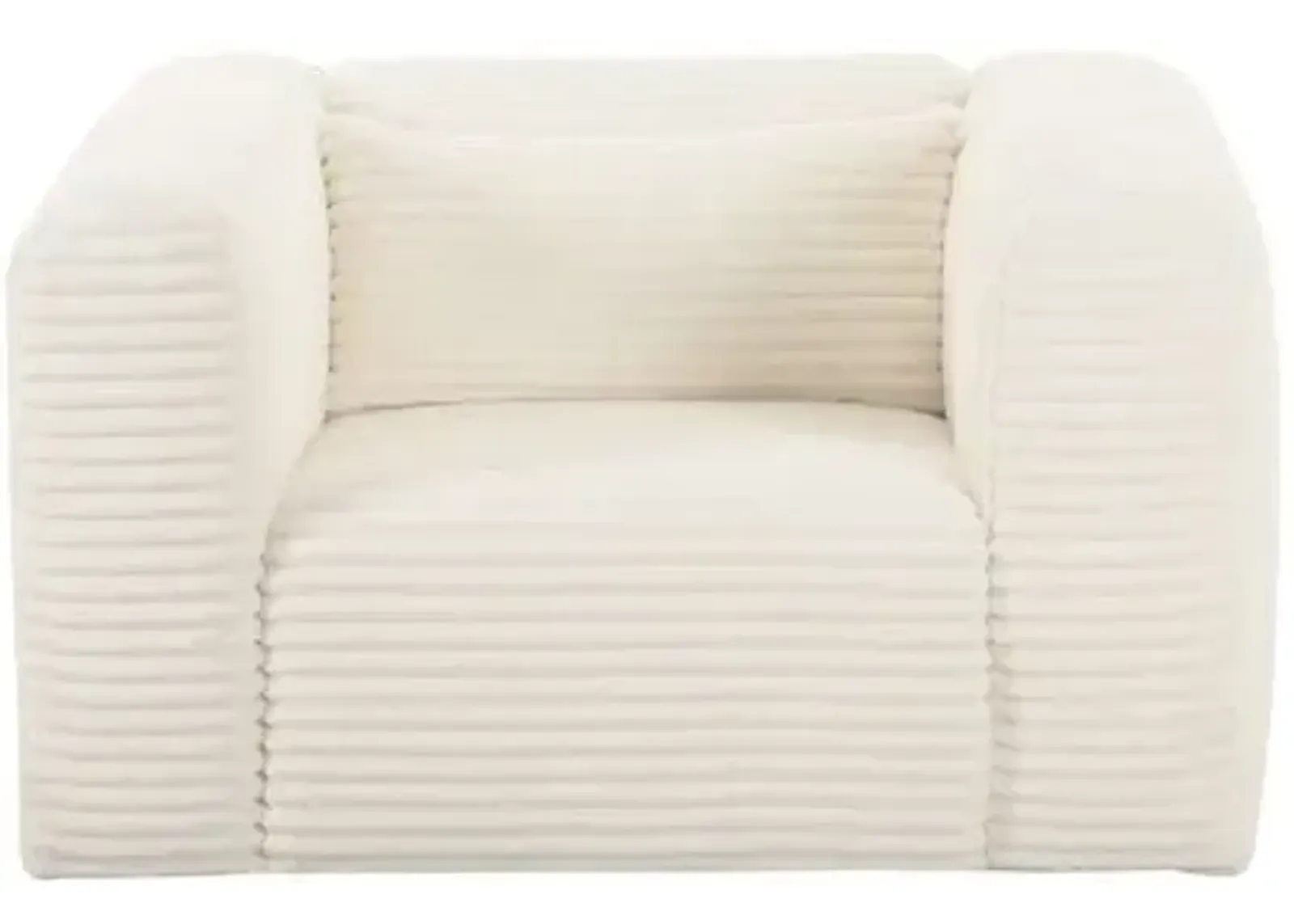 Phoenix Oversized Armchair - Cream Corduroy Performance - White