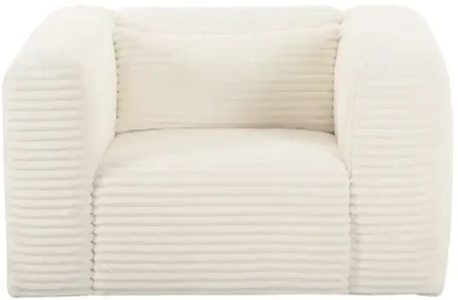 Phoenix Oversized Armchair - Cream Corduroy Performance - White