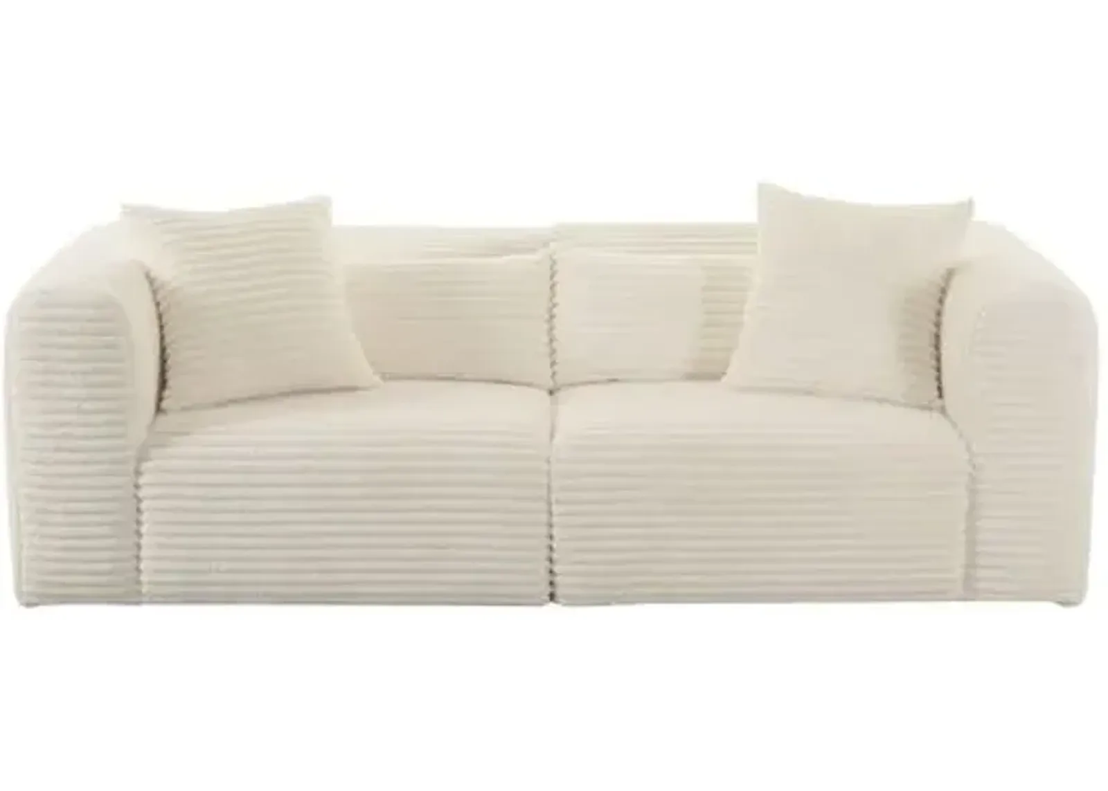 Phoenix Modular Loveseat - Cream Corduroy Performance - White