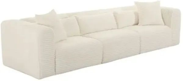 Phoenix Fluffy Oversized Corduroy Modular Sofa - Cream