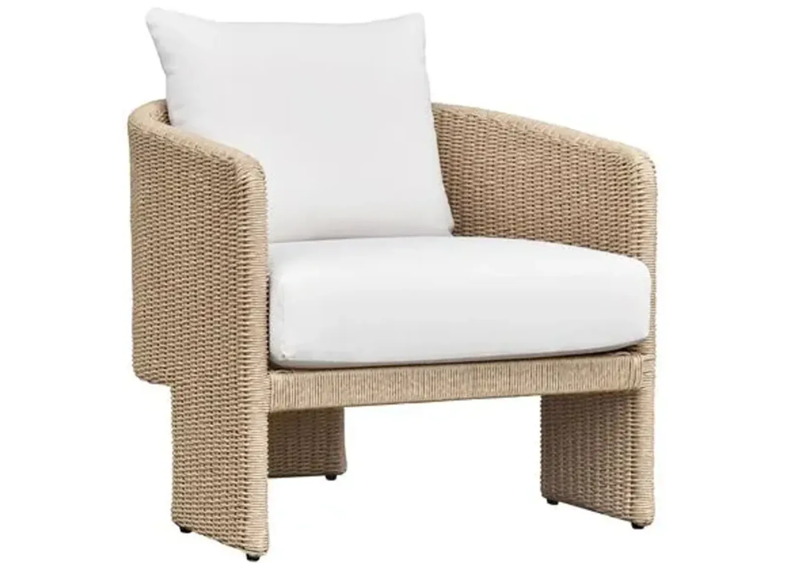 Vienna Wicker Outdoor Armchair - Natural/Cream - White