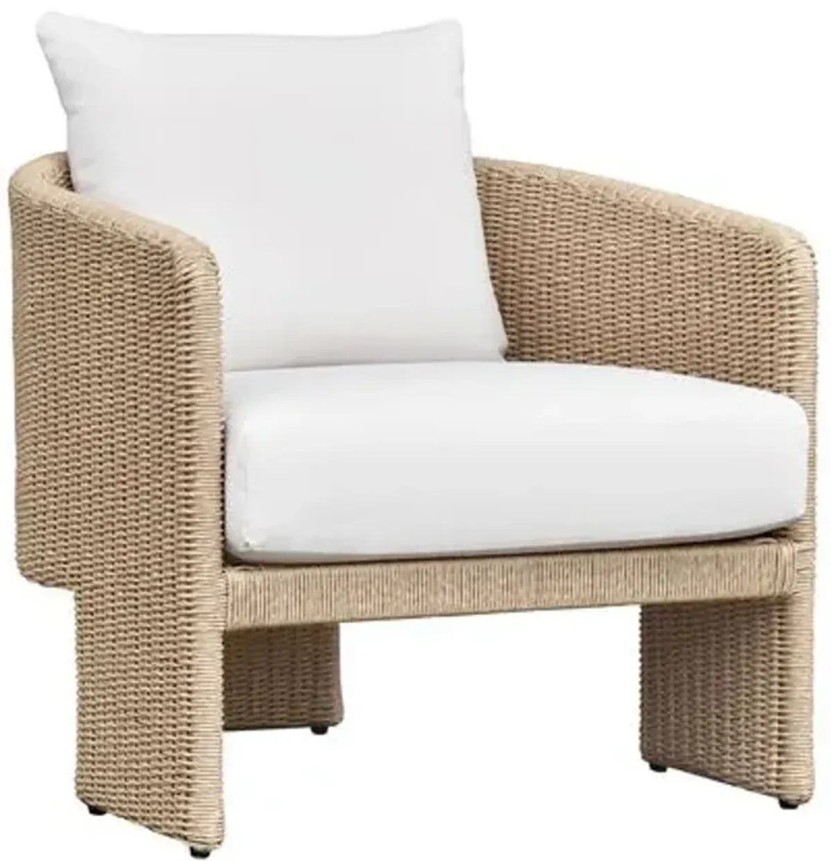 Vienna Wicker Outdoor Armchair - Natural/Cream - White