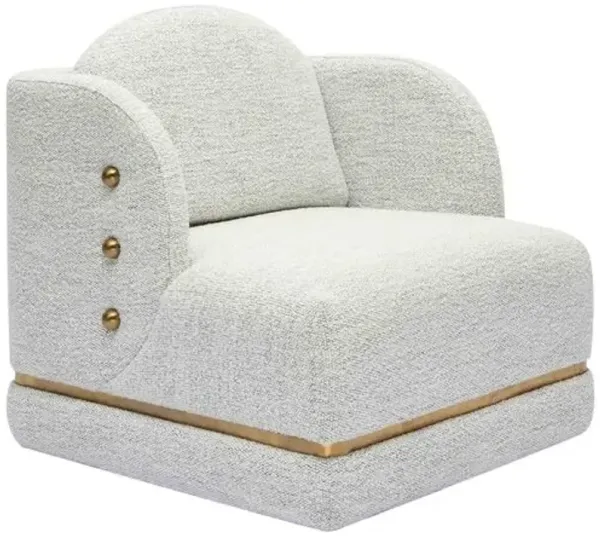 Olive Nubby Chenille Accent Chair - White, Comfortable, Durable