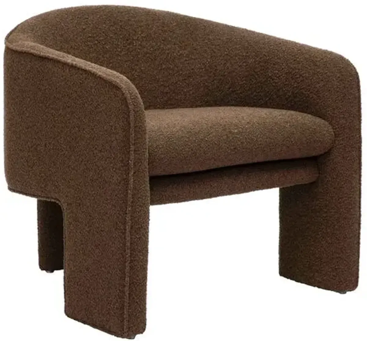 Ivy Boucle Accent Chair - Chocolate Brown, Comfortable, Durable