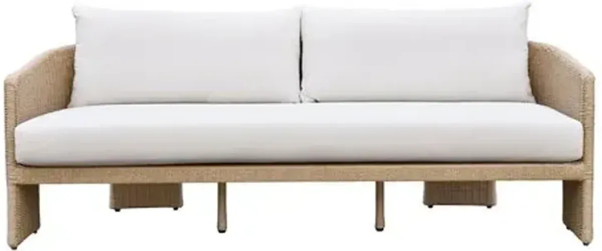 Vienna Wicker Outdoor Sofa - Natural/Cream