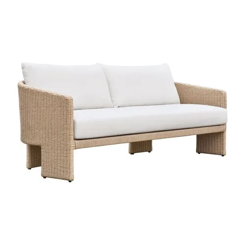 Vienna Wicker Outdoor Sofa - Natural/Cream