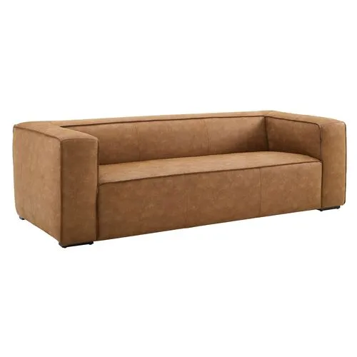 Jamison Leather Sofa - Brown