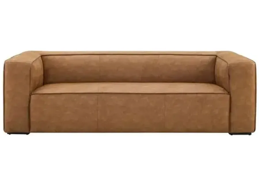 Jamison Leather Sofa - Brown