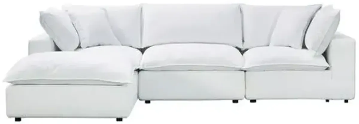 Benji Performance Modular 4-Pc Sectional - White