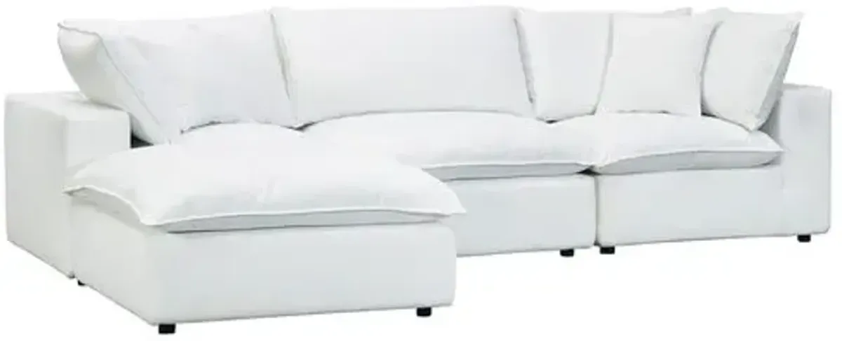 Benji Performance Modular 4-Pc Sectional - White