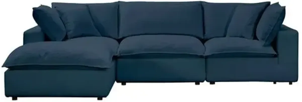 Benji Performance Modular 4-Pc Sectional - Blue