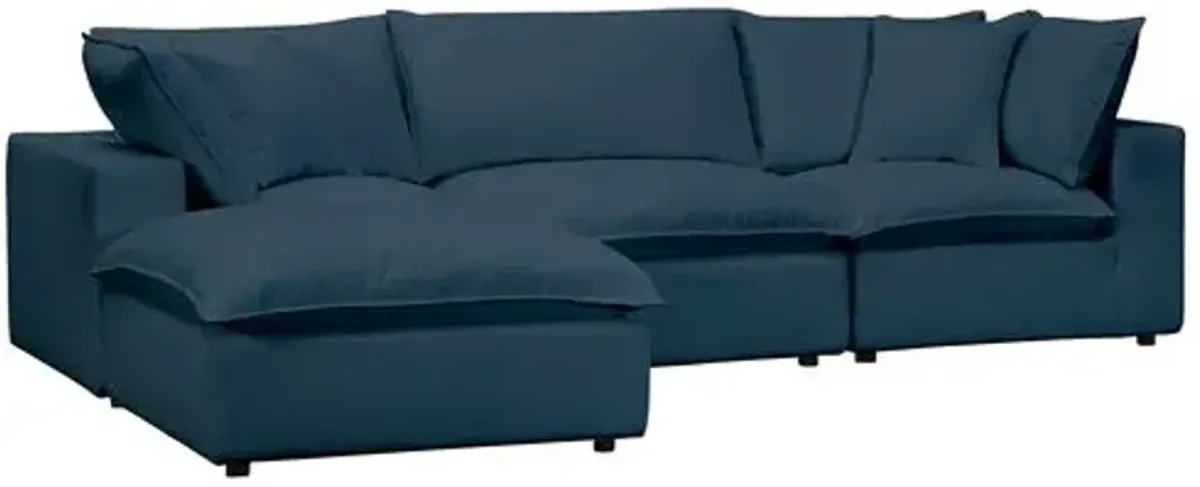 Benji Performance Modular 4-Pc Sectional - Blue