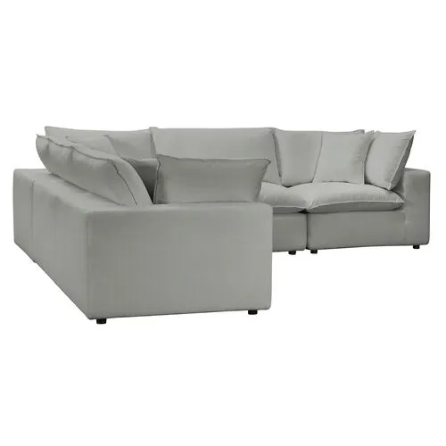 Benji Performance Modular 5-Pc L-Sectional - Gray