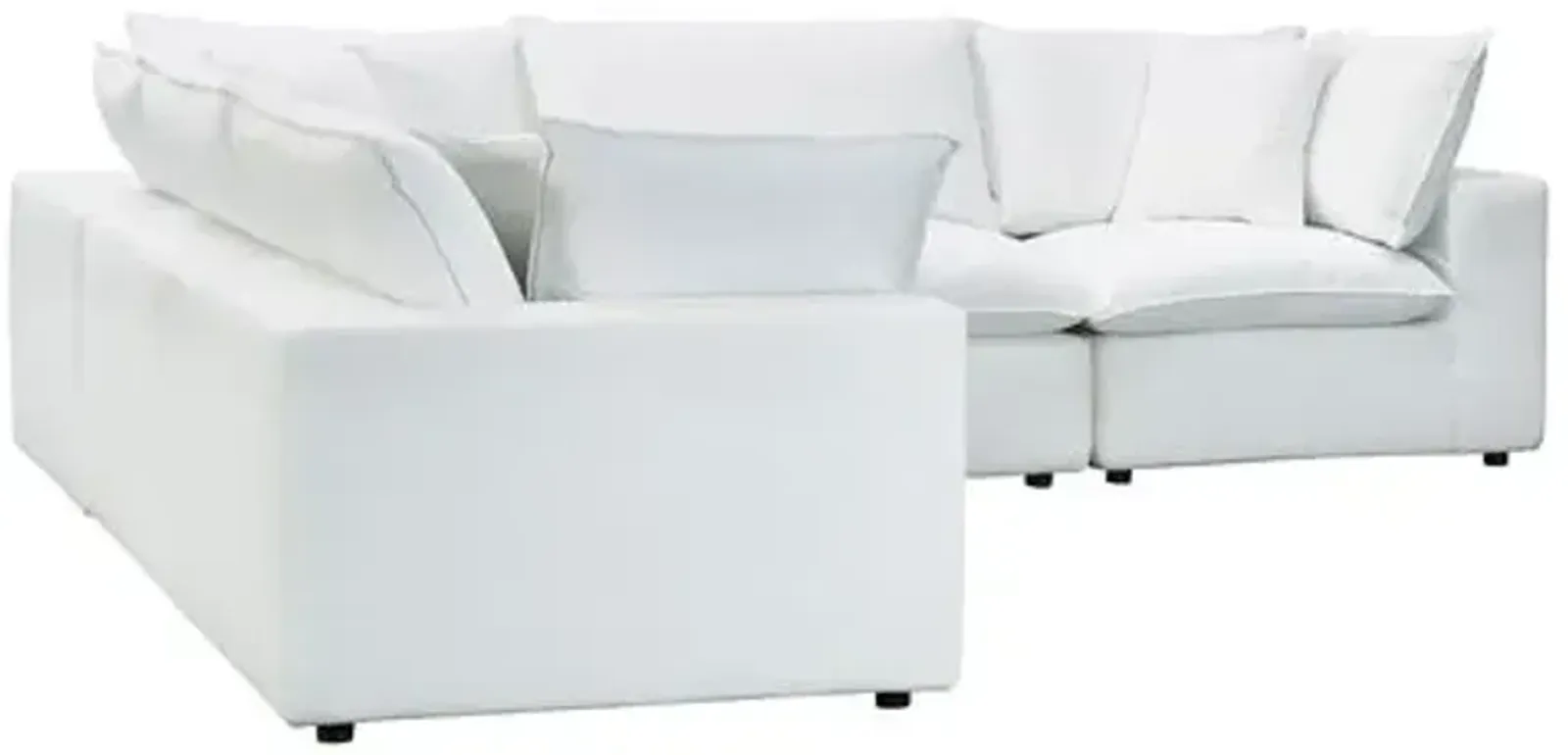 Benji Performance Modular 5-Pc L-Sectional - White