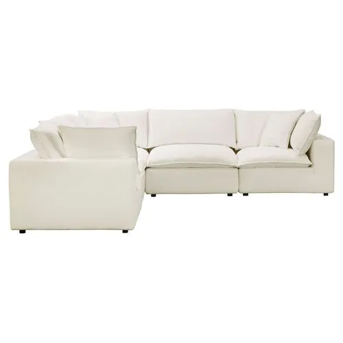 Benji Performance Modular 5-Pc L-Sectional - Beige