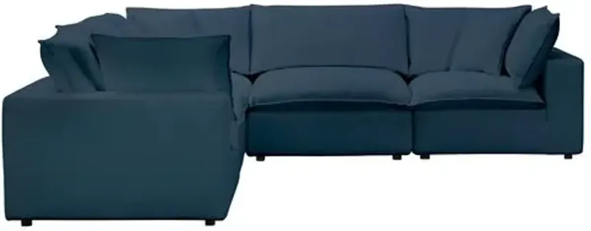 Benji Performance Modular 5-Pc L-Sectional - Blue