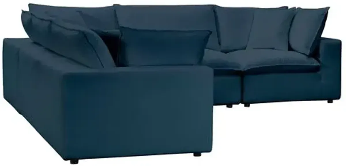 Benji Performance Modular 5-Pc L-Sectional - Blue