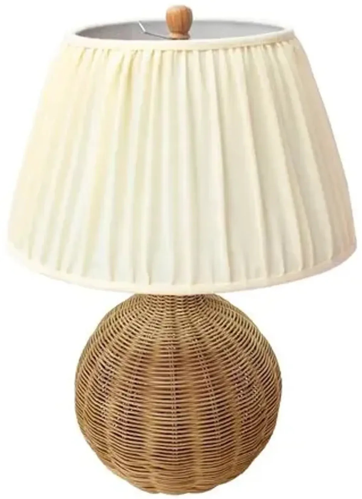 Zion Rattan Table Lamp - Cream/Natural - White