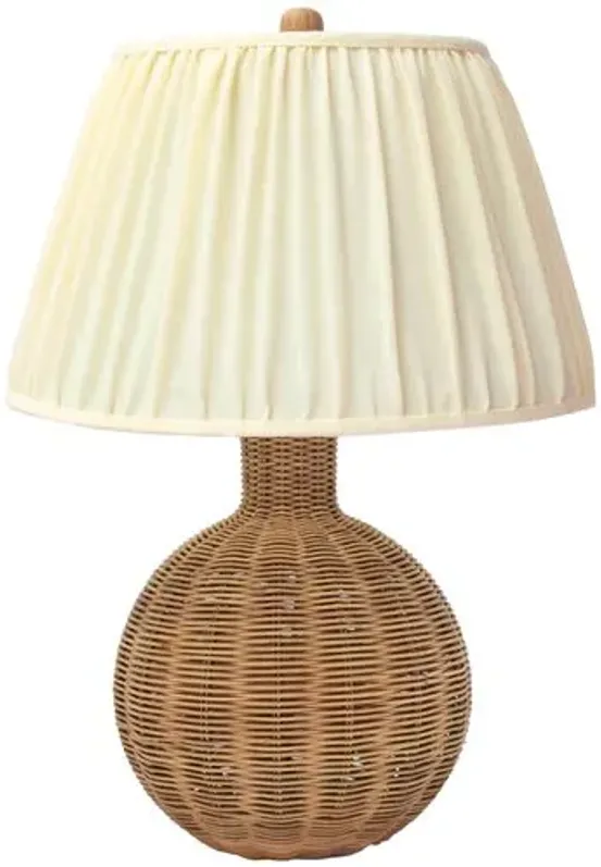 Zion Rattan Table Lamp - Cream/Natural - White