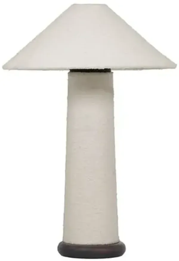 Logan Boucle Table Lamp - White