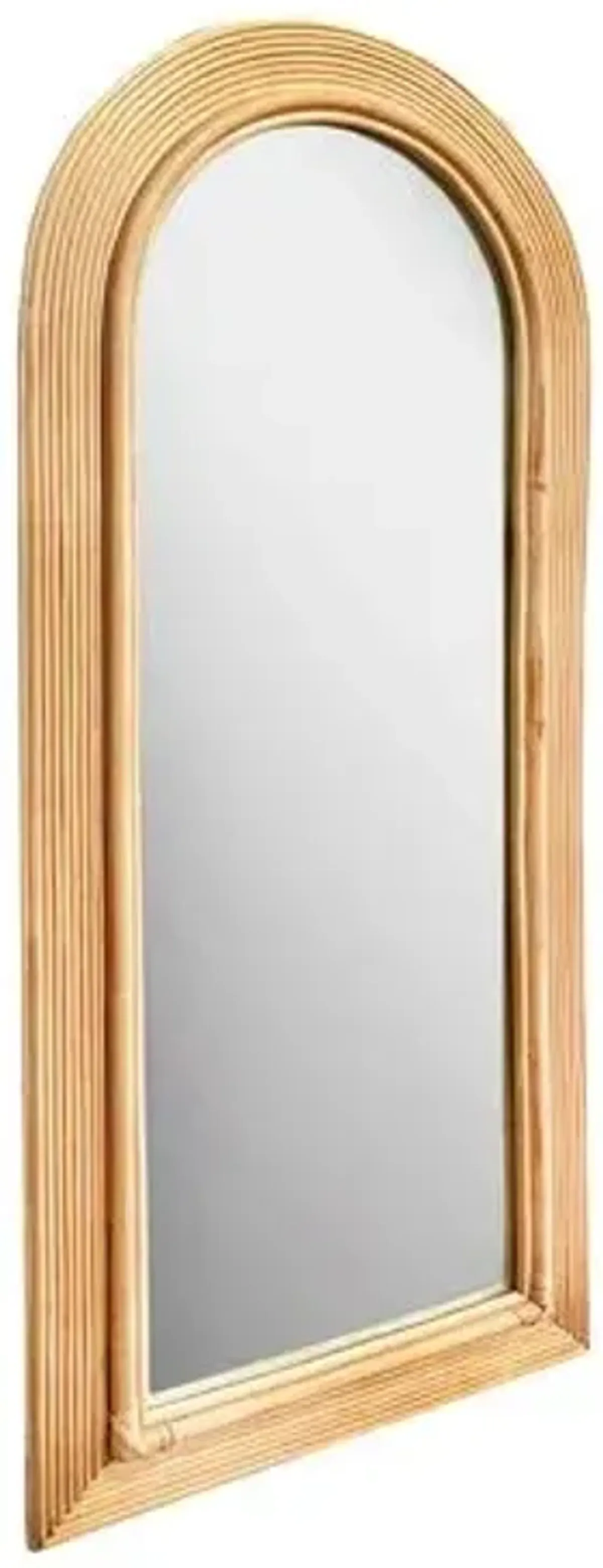 Parker Rattan Arched Floor Mirror - Brown