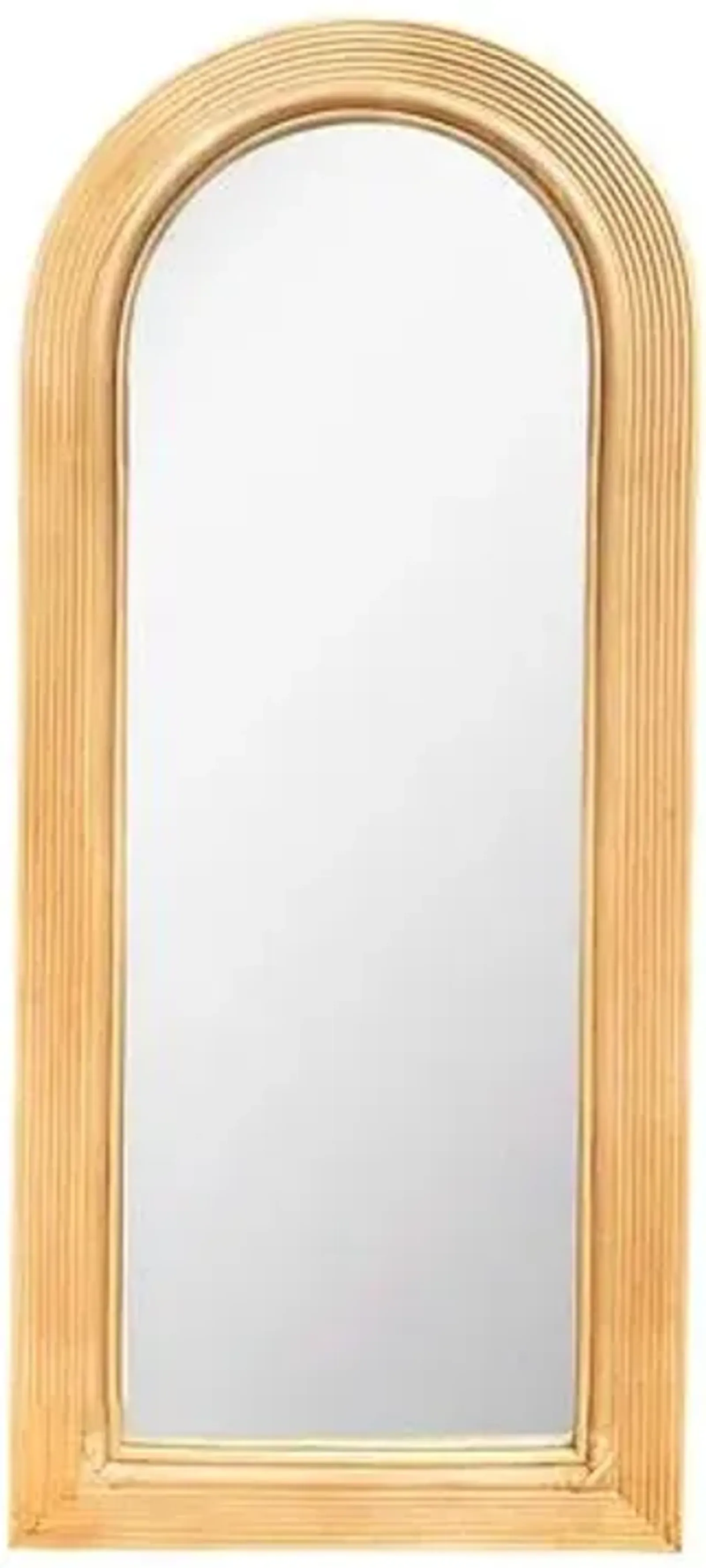 Parker Rattan Arched Floor Mirror - Brown