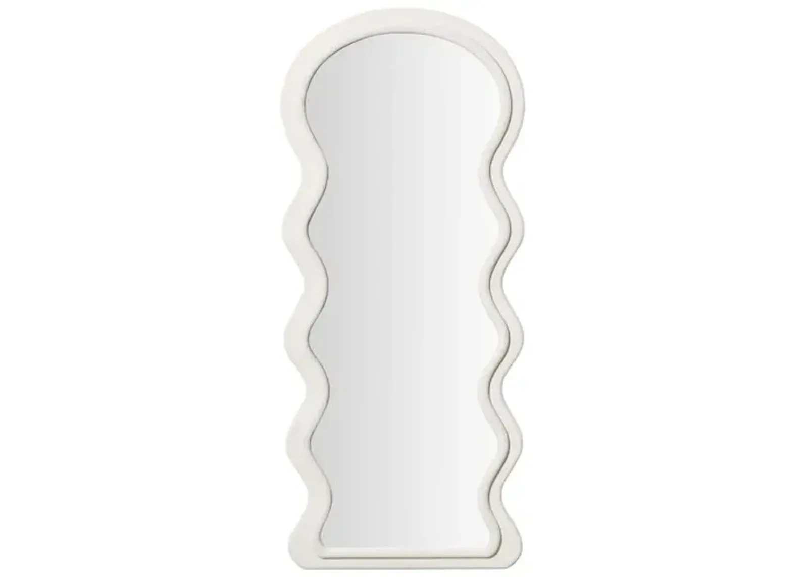 Hazel Wavy Floor Mirror - White