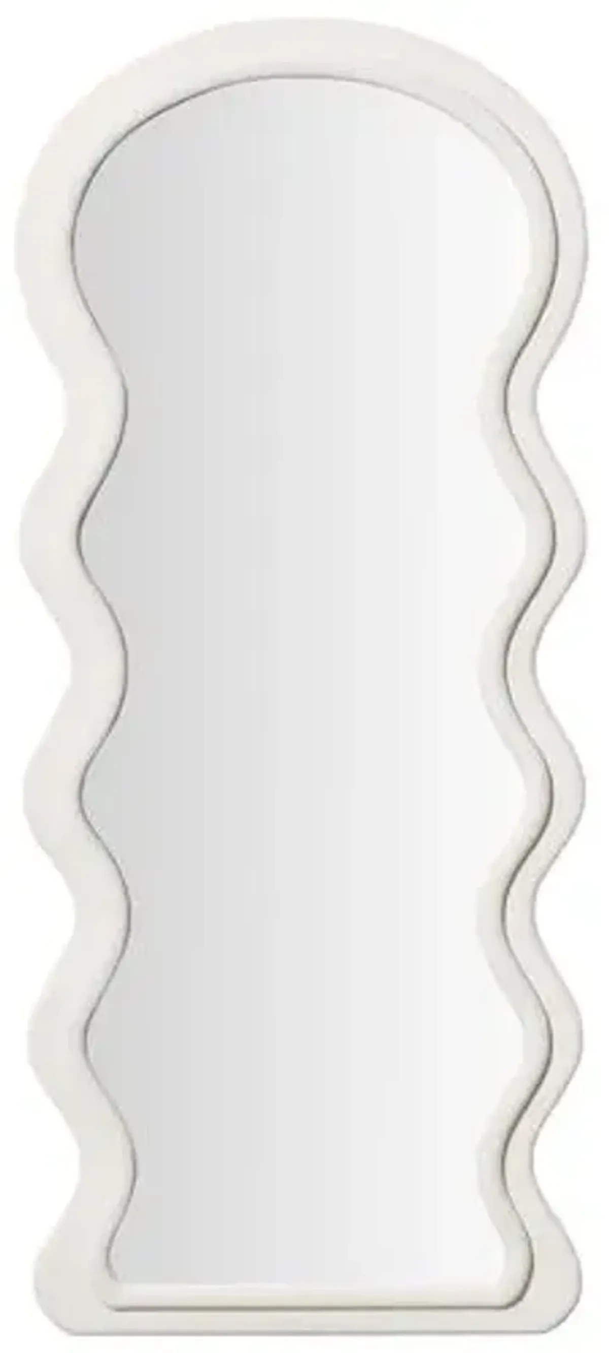 Hazel Wavy Floor Mirror - White