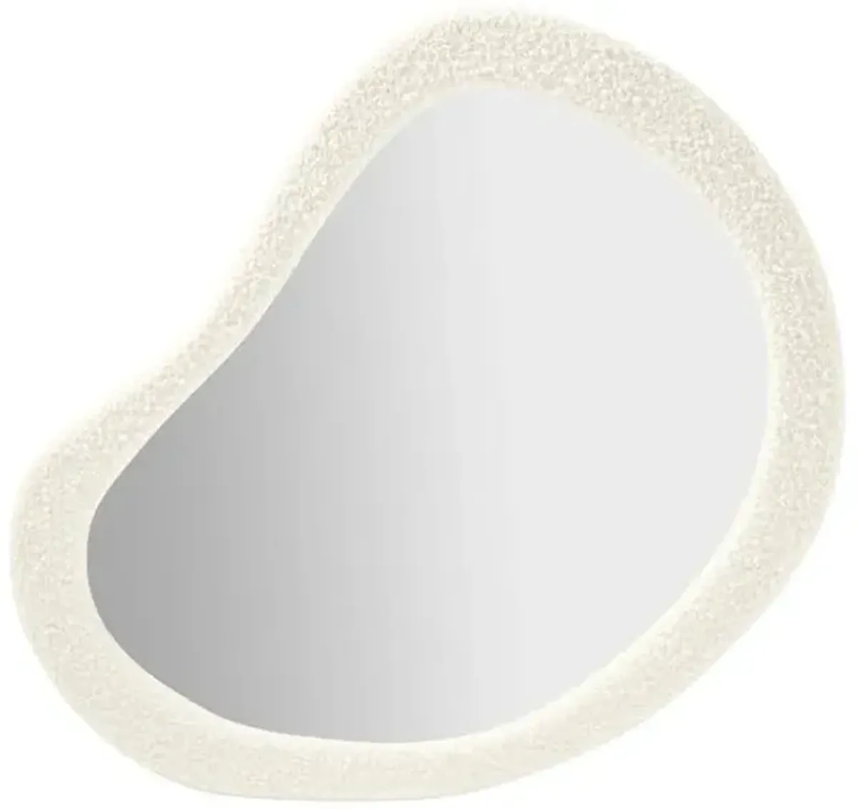 Wyatt Teardrop Boucle Mirror - Cream - White