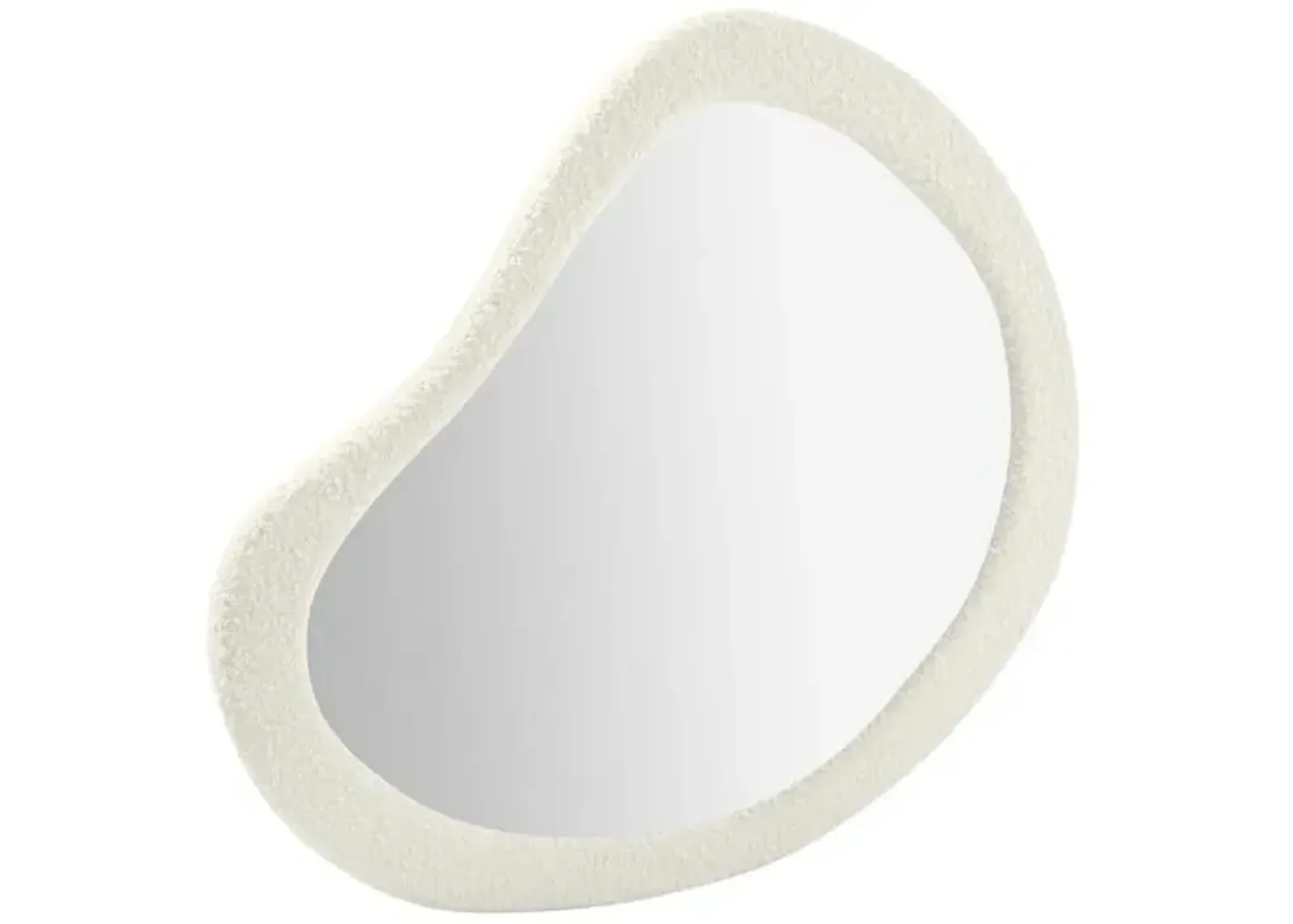 Wyatt Teardrop Boucle Mirror - Cream - White